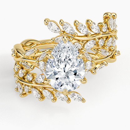 Secret Garden Wrap Diamond Ring - Pear Center Stone