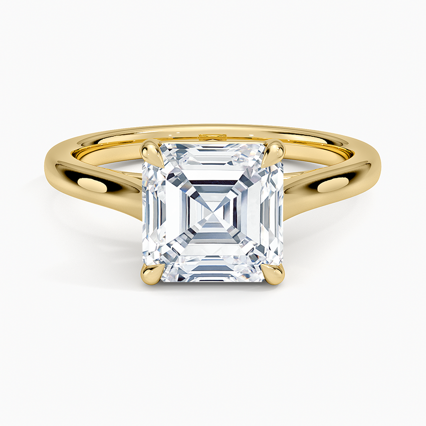 2mm Provence Solitaire Ring - Asscher Cut Center Stone