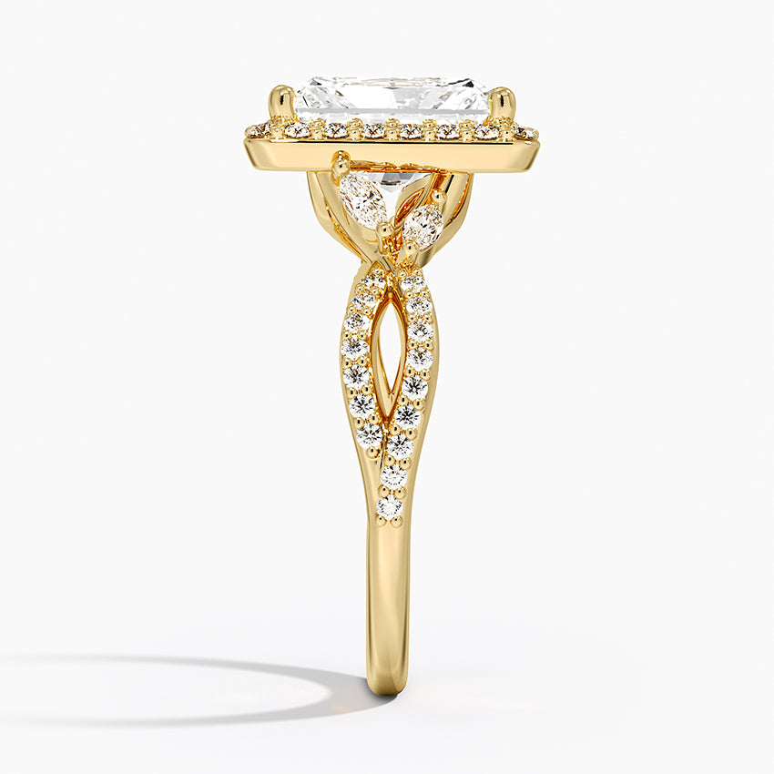 Luxe Willow Halo Diamond Ring (2/5 ct. tw.) - Radiant Cut Center Stone