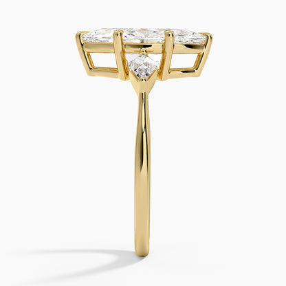 Luxe Cometa Three Stone Diamond Ring (1/3 ct. tw.) - Marquise Center Stone