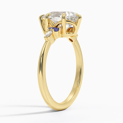 Nadia Sapphire and Diamond Ring - Pear Cut Center Stone