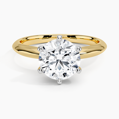 Classic Six-Prong Solitaire Ring - Round Center Stone