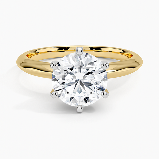 Classic Six-Prong Solitaire Ring - Round Center Stone