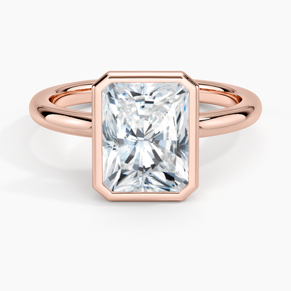 Julietta Bezel Solitaire Ring - Radiant Cut Center Stone