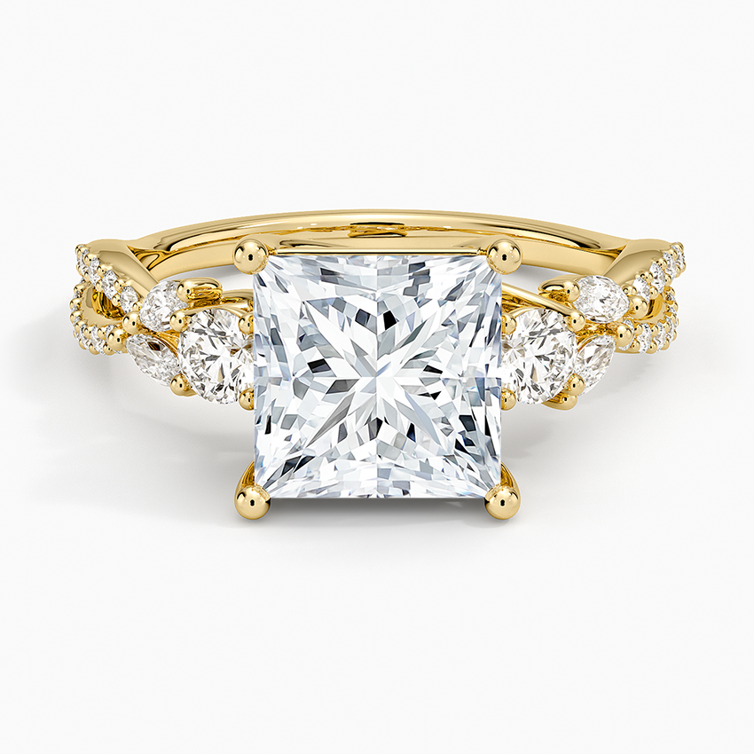 Luxe Willow Three Stone Diamond Ring (1/2 ct. tw.) - Princess Cut Center Stone