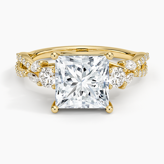 Luxe Willow Three Stone Diamond Ring (1/2 ct. tw.) - Princess Cut Center Stone