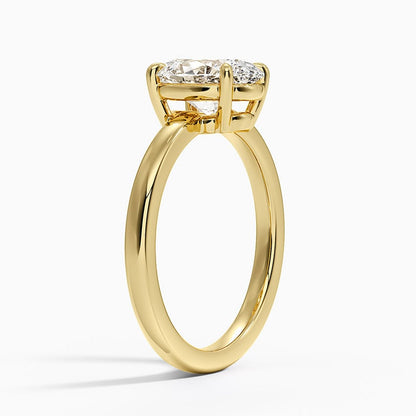 Dara Low-Profile Solitaire Ring - Oval Center Stone