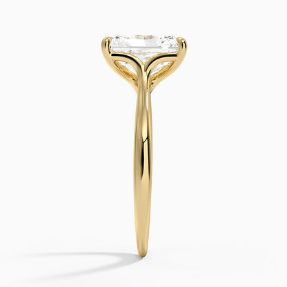 Freesia Cathedral Solitaire Ring - Radiant Cut Center Stone