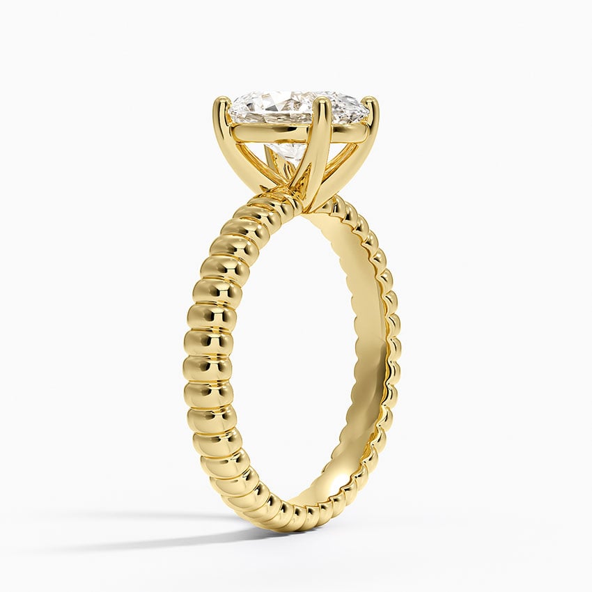 Petra Textured Solitaire Ring - Oval Center Stone