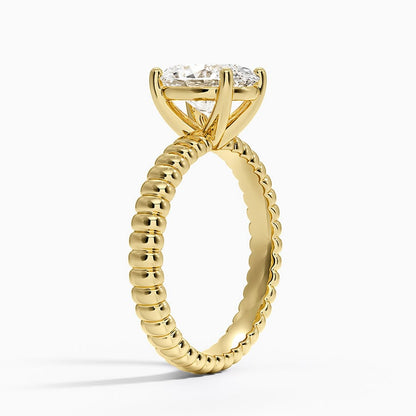 Petra Textured Solitaire Ring - Oval Center Stone
