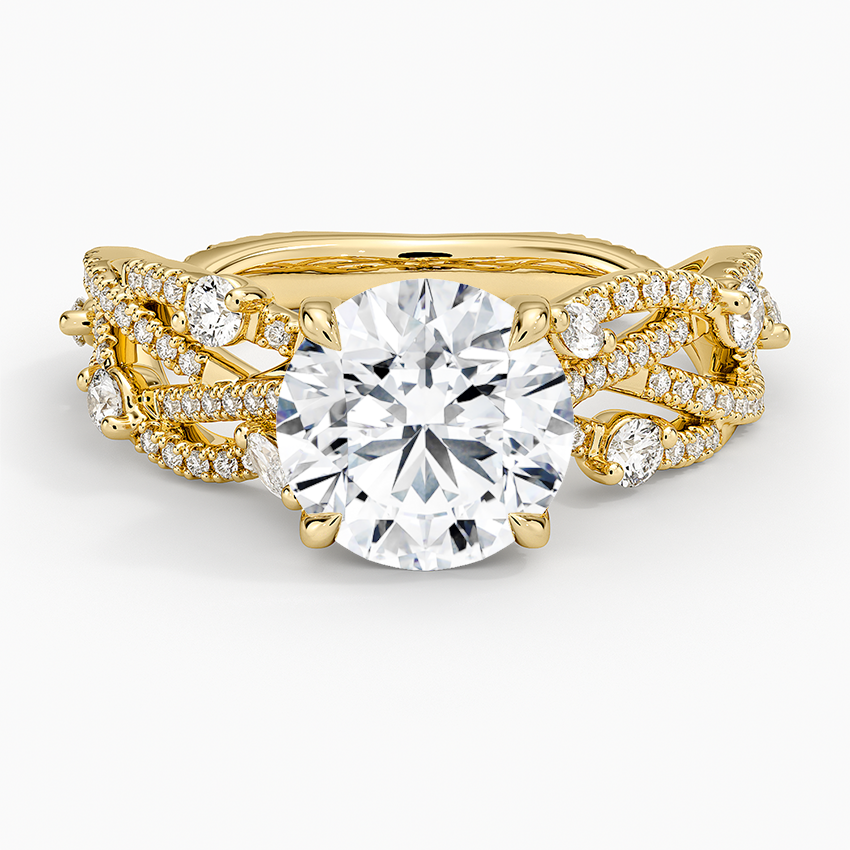Grand Secret Garden Diamond Ring - Round Center Stone