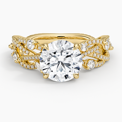 Grand Secret Garden Diamond Ring - Round Center Stone