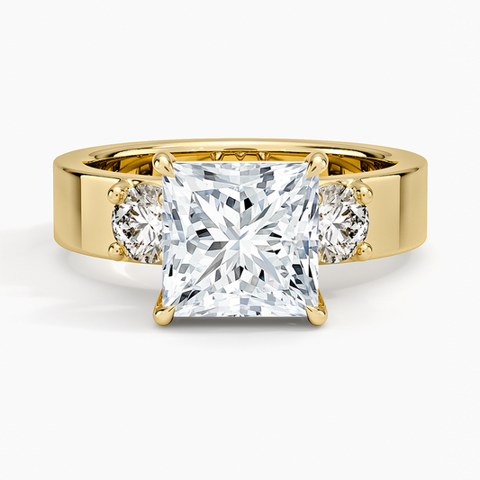 Peyton Three Stone Diamond Ring (1/2 ct. tw.) - Princess Cut Center Stone