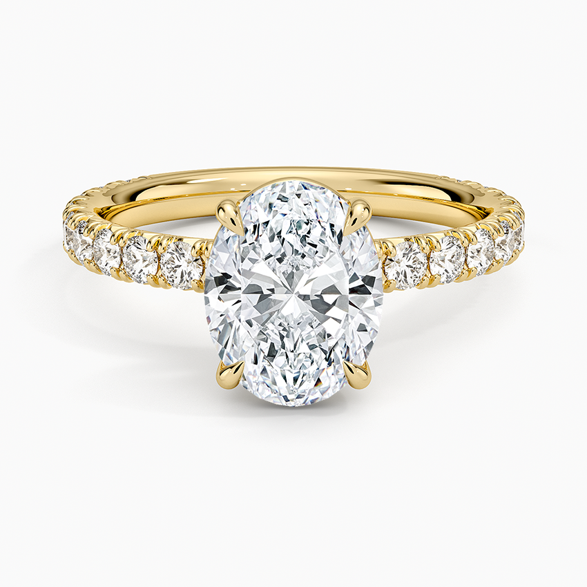 Luxe French Pavé Perfect Fit Diamond Ring (1/2 ct. tw.) - Oval Cut Center Stone