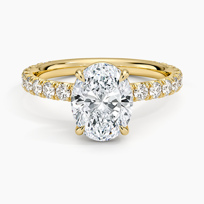 Luxe French Pavé Perfect Fit Diamond Ring (1/2 ct. tw.) - Oval Cut Center Stone