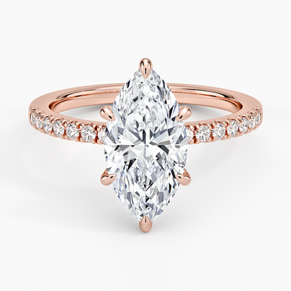 Bliss Six-Prong Diamond Ring (1/6 ct. tw.) - Marquise Center Stone