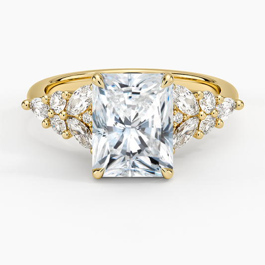 Nadia Taper Diamond Ring - Radiant Cut Center Stone
