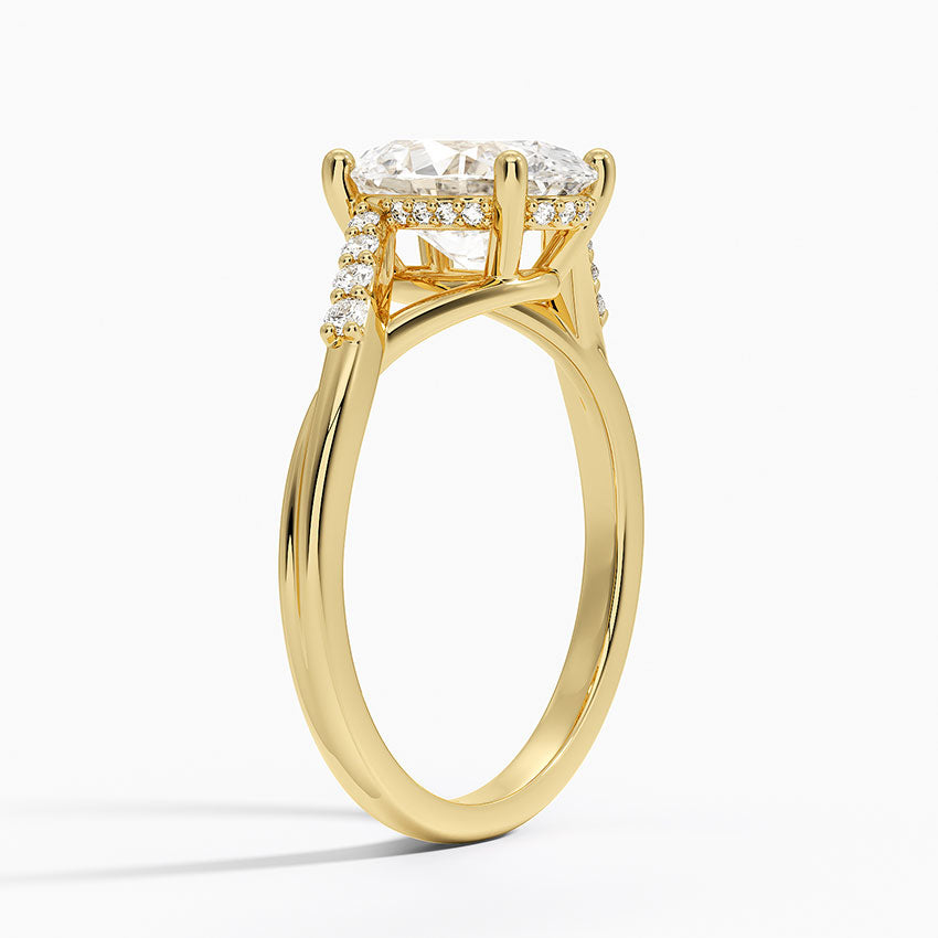 Chamise Hidden Halo Diamond Ring - Oval Center Stone
