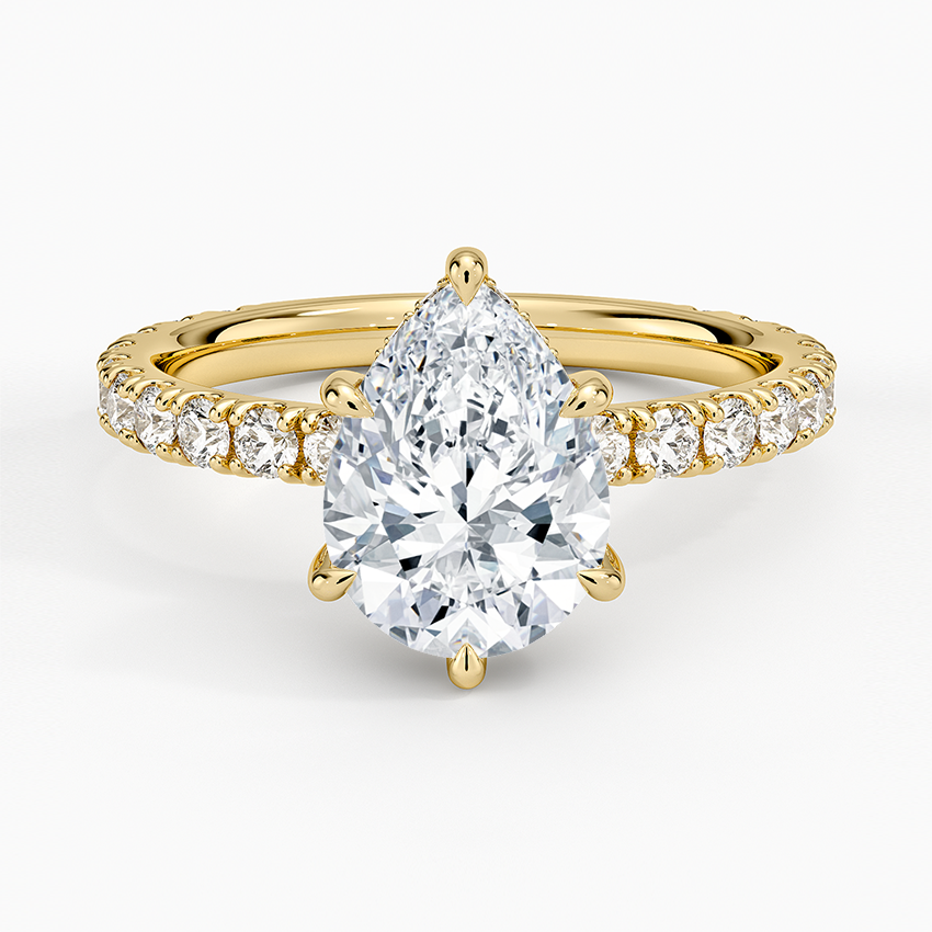 Grand Perfect Fit Three-Quarter Diamond Ring - Pear Center Stone