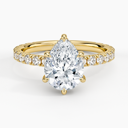 Grand Perfect Fit Three-Quarter Diamond Ring - Pear Center Stone
