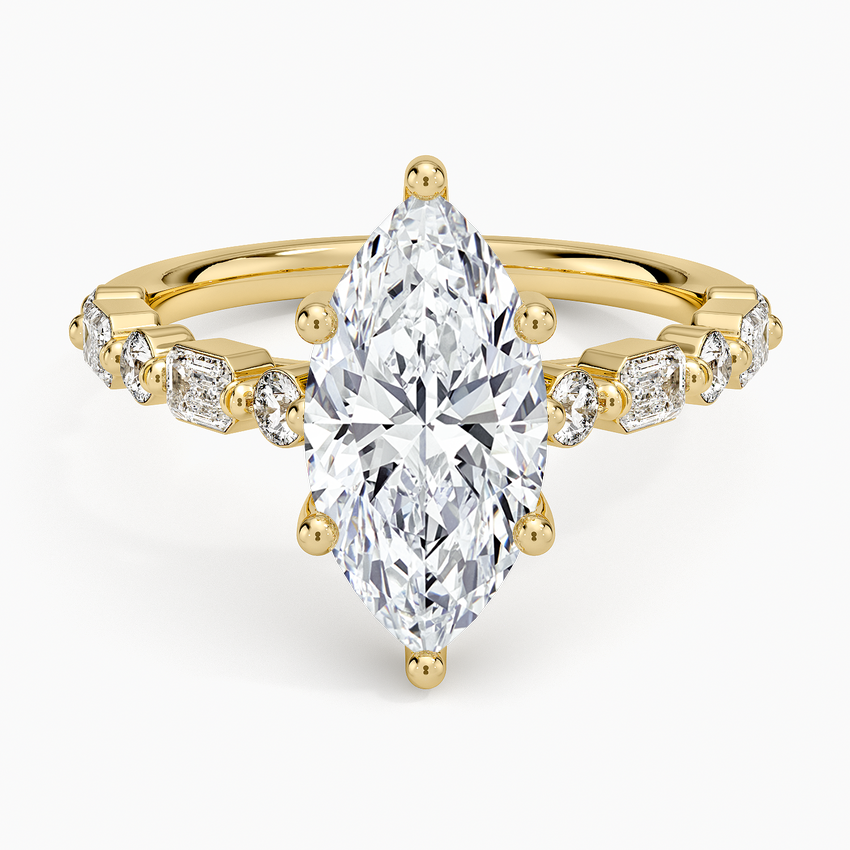 Kensington Half Coverage Diamond Ring (1/2 ct. tw.) - Marquise Cut Center Stone