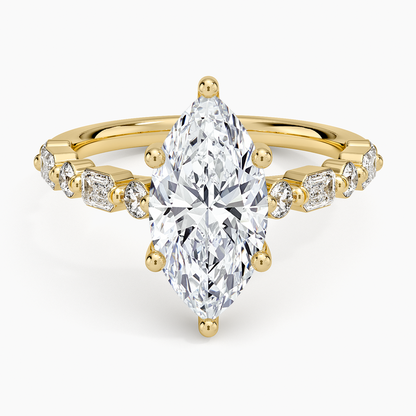 Kensington Half Coverage Diamond Ring (1/2 ct. tw.) - Marquise Cut Center Stone