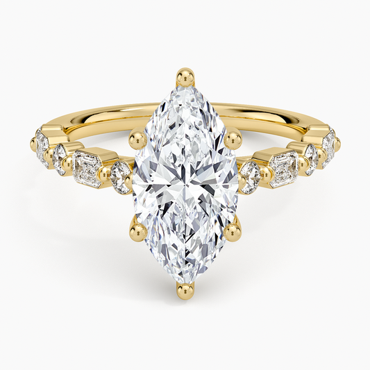 Kensington Half Coverage Diamond Ring (1/2 ct. tw.) - Marquise Cut Center Stone