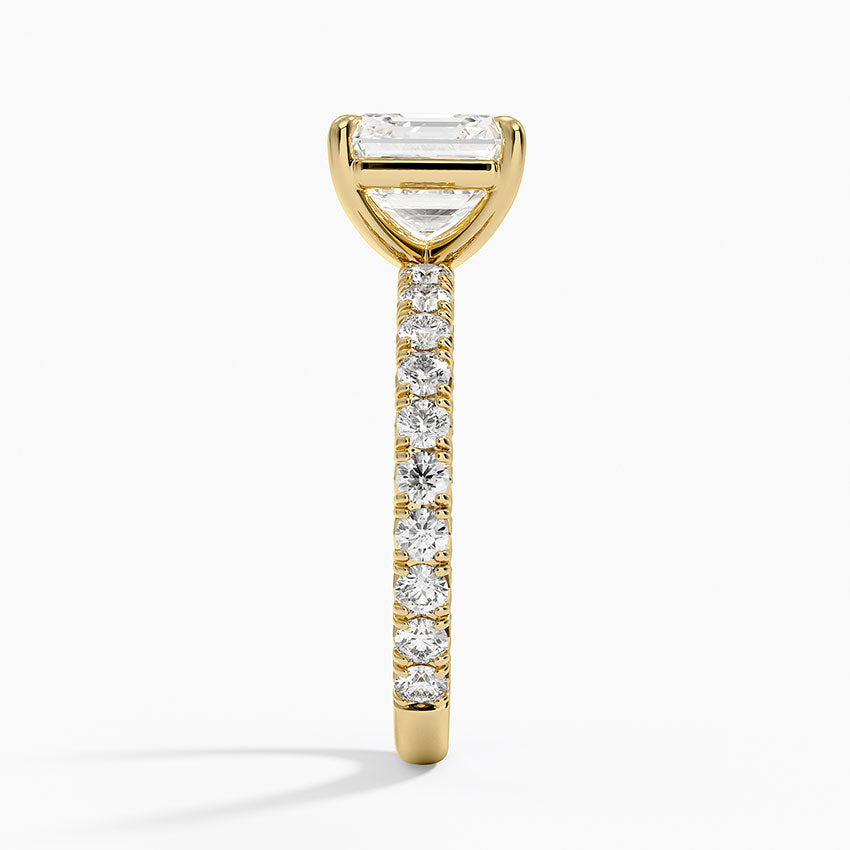 Luxe French Pavé Perfect Fit Diamond Ring (1/2 ct. tw.) - Asscher Cut Center Stone