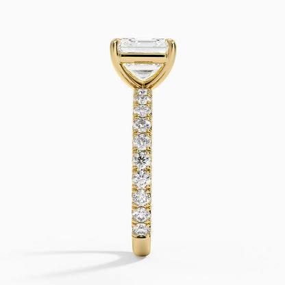Luxe French Pavé Perfect Fit Diamond Ring (1/2 ct. tw.) - Asscher Cut Center Stone
