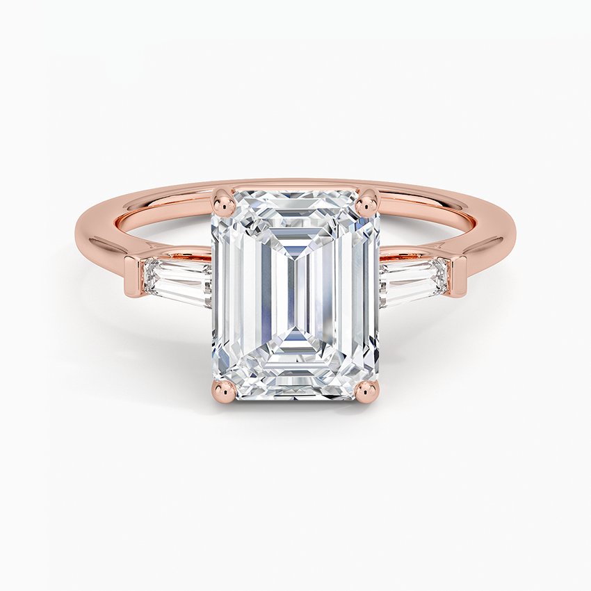Symphony Perfect Fit Tapered Baguette Diamond Ring - Emerald Cut Center Stone