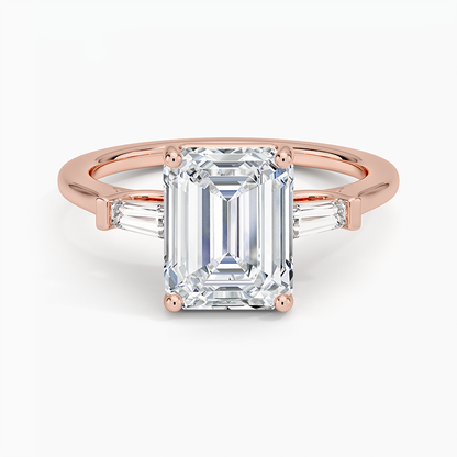 Symphony Perfect Fit Tapered Baguette Diamond Ring - Emerald Cut Center Stone