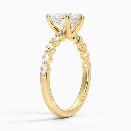 Marseille Half Coverage Diamond Ring (1/4 ct. tw.) - Heart Cut Center Stone