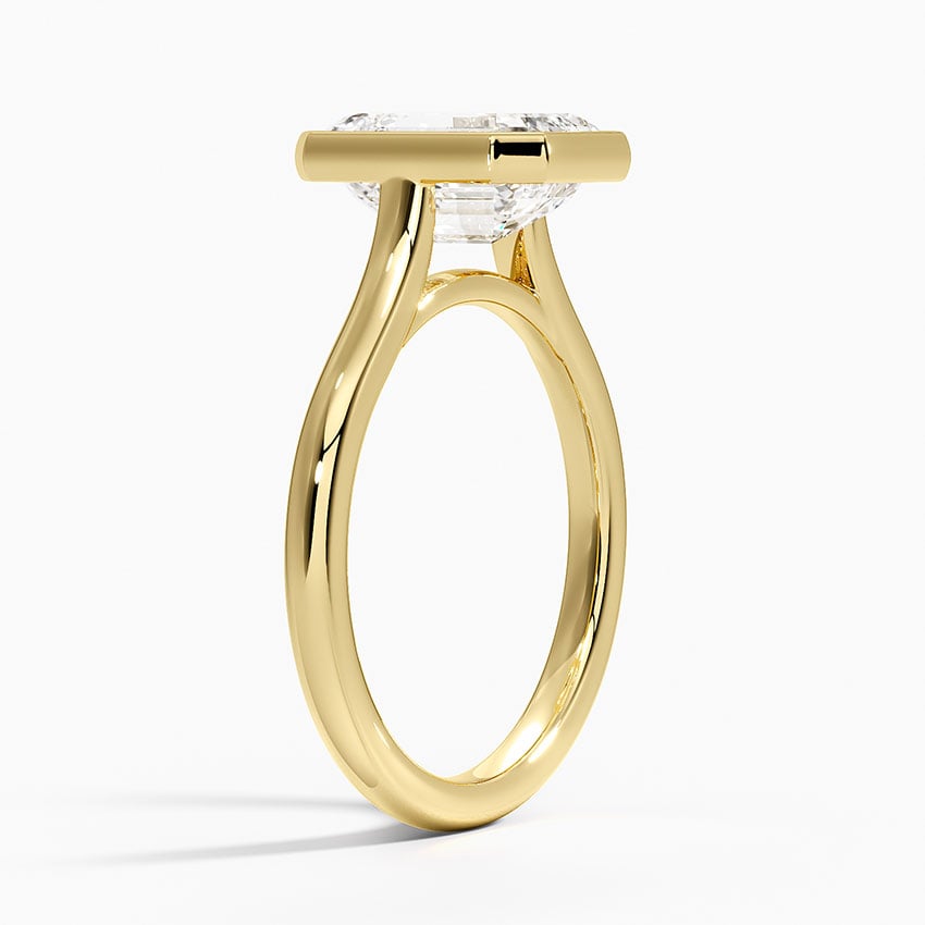 Luna 2mm Bezel Ring - Emerald Cut Center Stone