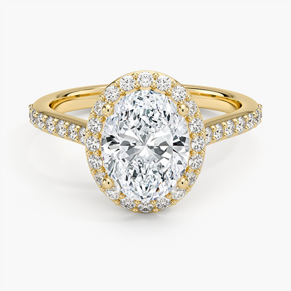 Halo Diamond Ring with Side Stones (1/3 ct. tw.) - Oval Center Stone