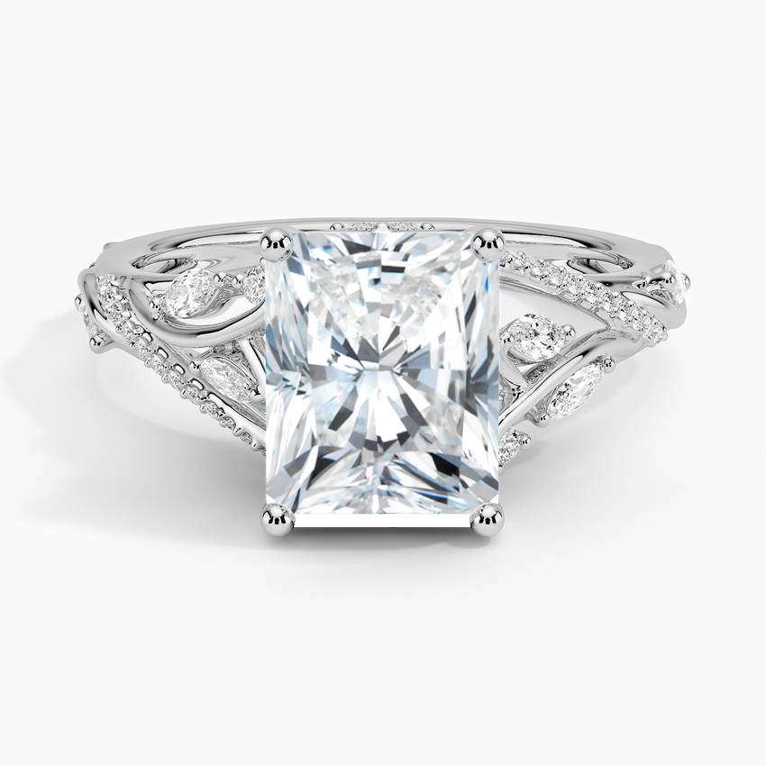 Begonia Vine Diamond Ring (1/2 ct. tw.) - Radiant Cut Center Stone