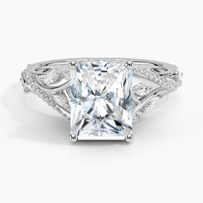 Begonia Vine Diamond Ring (1/2 ct. tw.) - Radiant Cut Center Stone