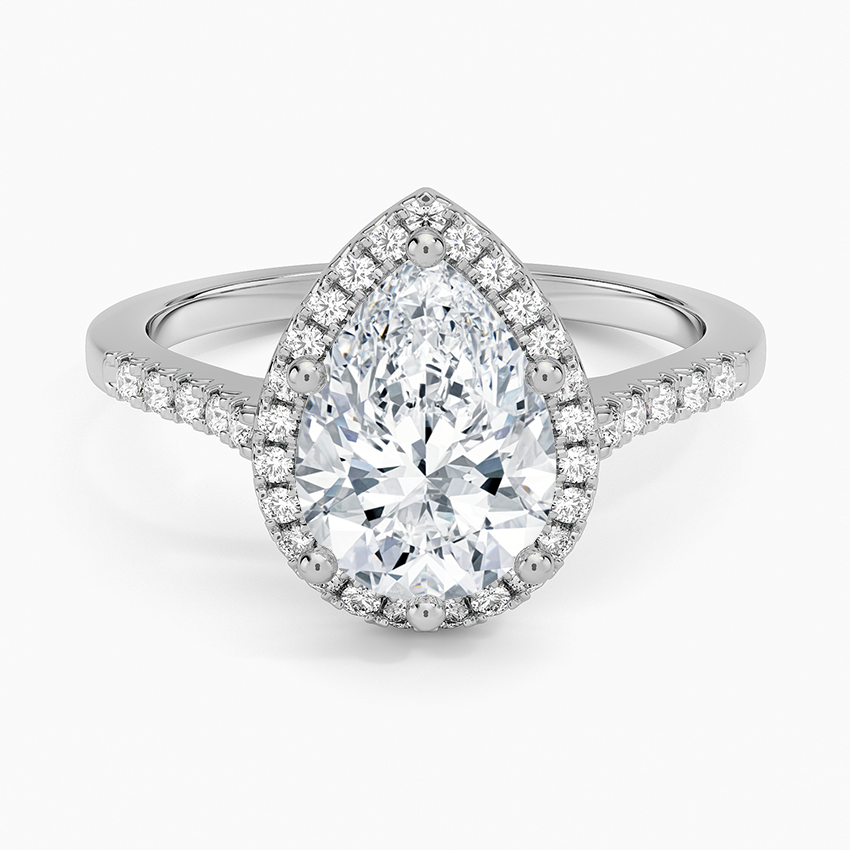 Odessa Halo Diamond Ring (1/5 ct. tw.) - Pear Center Stone