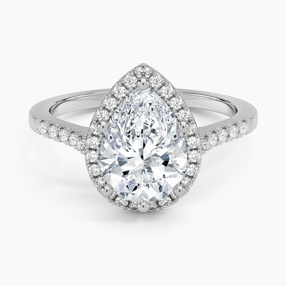 Odessa Halo Diamond Ring (1/5 ct. tw.) - Pear Center Stone