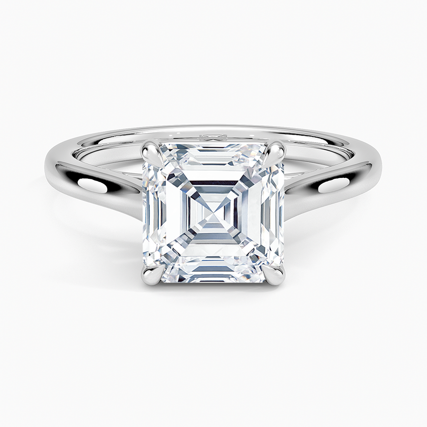 2mm Provence Solitaire Ring - Asscher Cut Center Stone