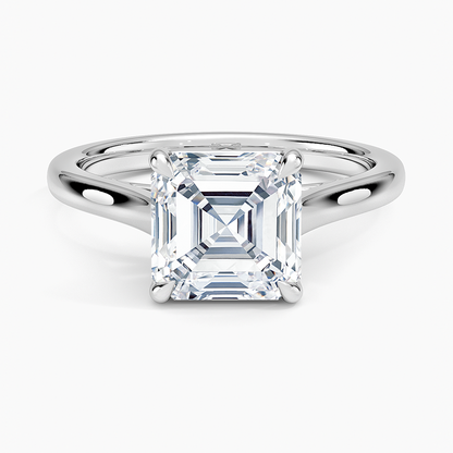 2mm Provence Solitaire Ring - Asscher Cut Center Stone