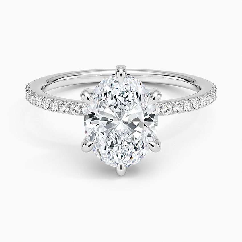 Viviana Three-Quarter Coverage Six-Prong Diamond Ring (1/3 ct. tw.) - Oval Center Stone