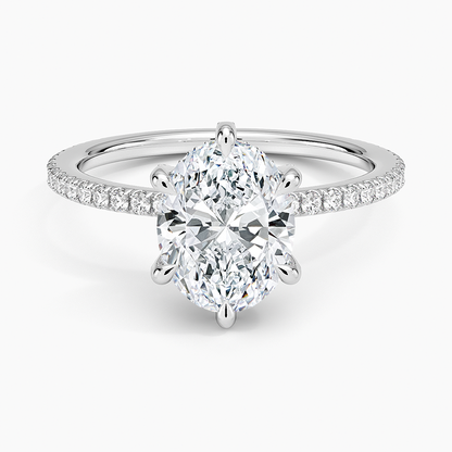 Viviana Three-Quarter Coverage Six-Prong Diamond Ring (1/3 ct. tw.) - Oval Center Stone