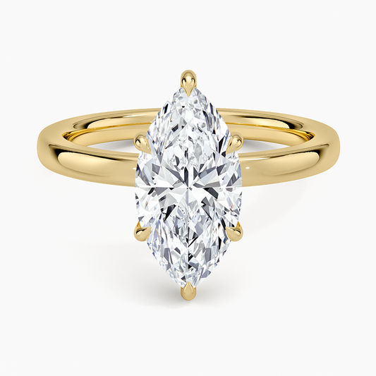 Audrey Perfect Fit Hidden Halo 2mm Diamond Ring - Marquise Center Stone