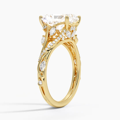 Begonia Vine Diamond Ring (1/2 ct. tw.) - Radiant Cut Center Stone