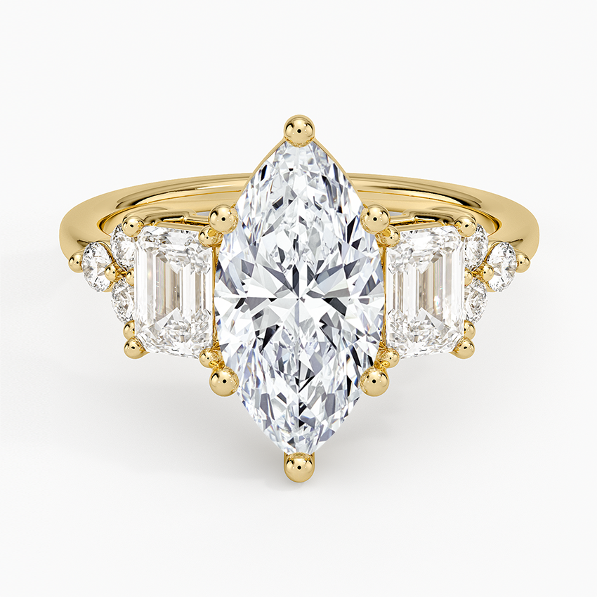 Sabine Cluster Diamond Ring (1 ct. tw.) - Marquise Center Stone