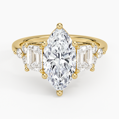 Sabine Cluster Diamond Ring (1 ct. tw.) - Marquise Center Stone