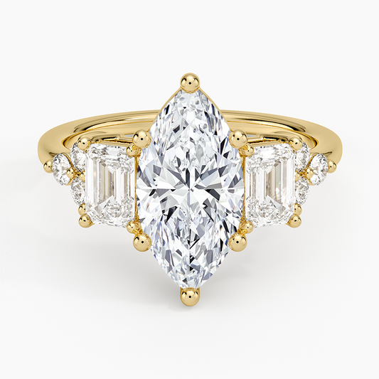 Sabine Cluster Diamond Ring (1 ct. tw.) - Marquise Center Stone