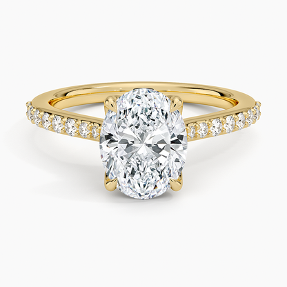 Elodie Cathedral Diamond Ring - Oval Center Stone