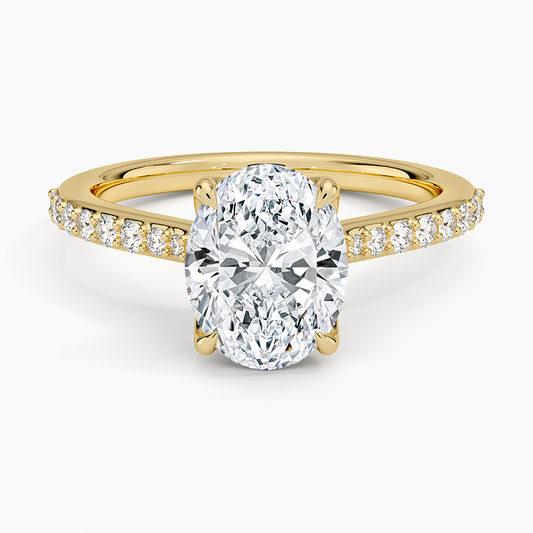 Elodie Cathedral Diamond Ring - Oval Center Stone