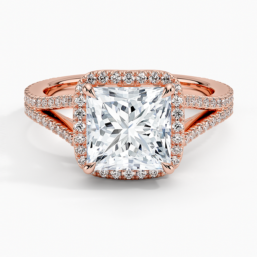Fortuna Halo Diamond Ring (1/2 ct. tw.) - Princess Cut Center Stone